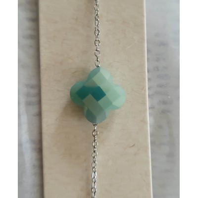 Bracelet trèfle argenté