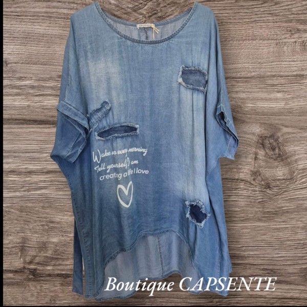 Tunique TENCEL bleue originale