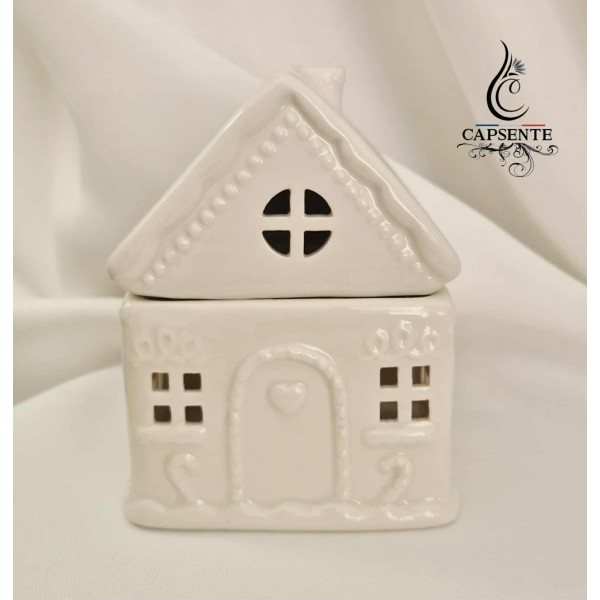 Brûleur petite maison pain d'épices blanche