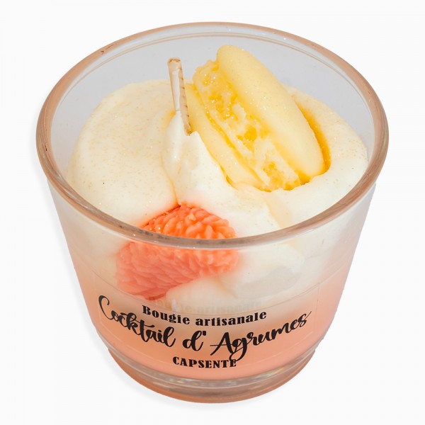 Bougie cocktail d'agrumes sans CMR ni Phtalates 100% cire végétale