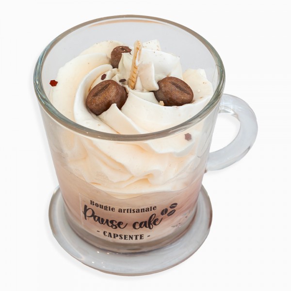 Bougie artisanale "Pause café" Cappuccino sans CMR ni Phtalates